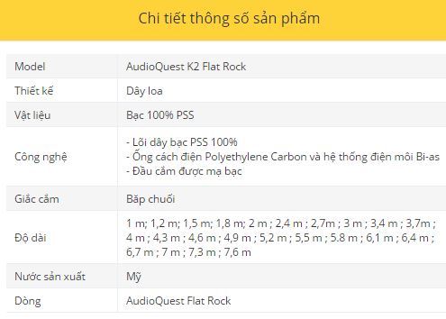Day loa AudioQuest K2 Flat Rock