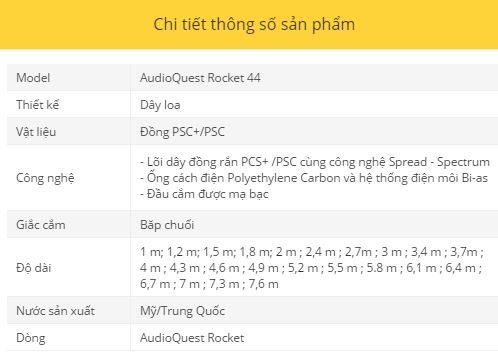 Day loa AudioQuest Rocket 44